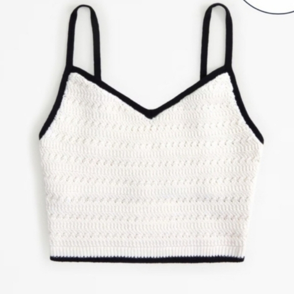 Abercrombie & Fitch co-ord tiered knitted crochet Top Sz Large  NWT - Picture 6 of 9